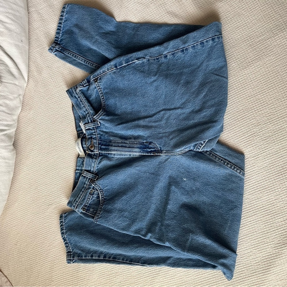 Vintage 90s Gap Reverse Tapered Jeans Womens 14 Ankle Blue Denim Made USA - Picture 4 of 16